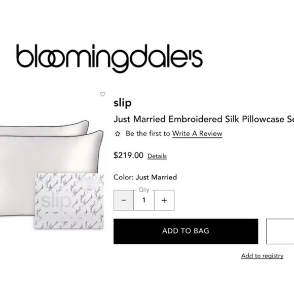 Slip Wedding “Just Married” 100% Silk Queen Pillowcase Set of 2 Bridal Gift - Picture 5 of 16